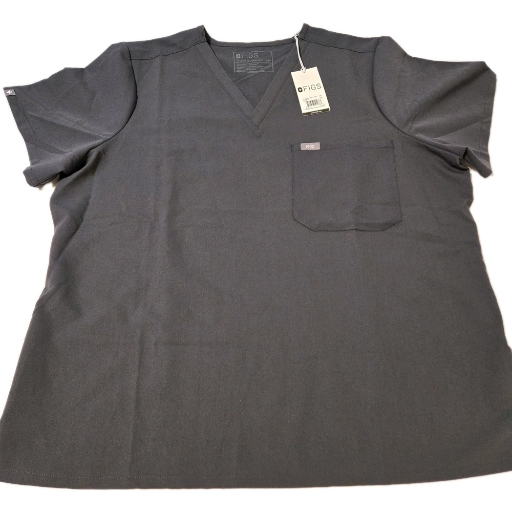 Figs Technical Collection Gray Scrub Top Size XXL NWT